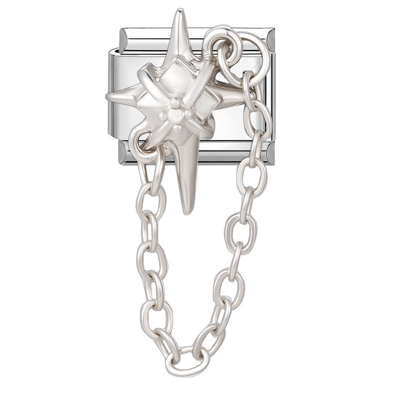 Charm pendentif étoile argentée avec chaîne