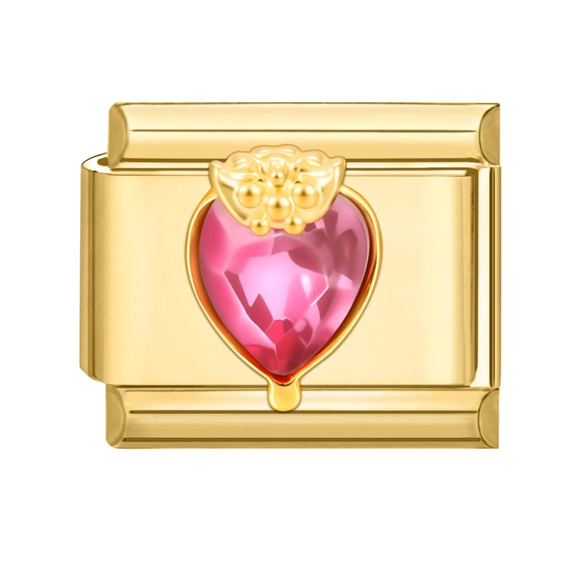 Charm cœur doré et rose