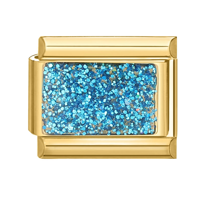 Charm Doré et Paillettes Bleues