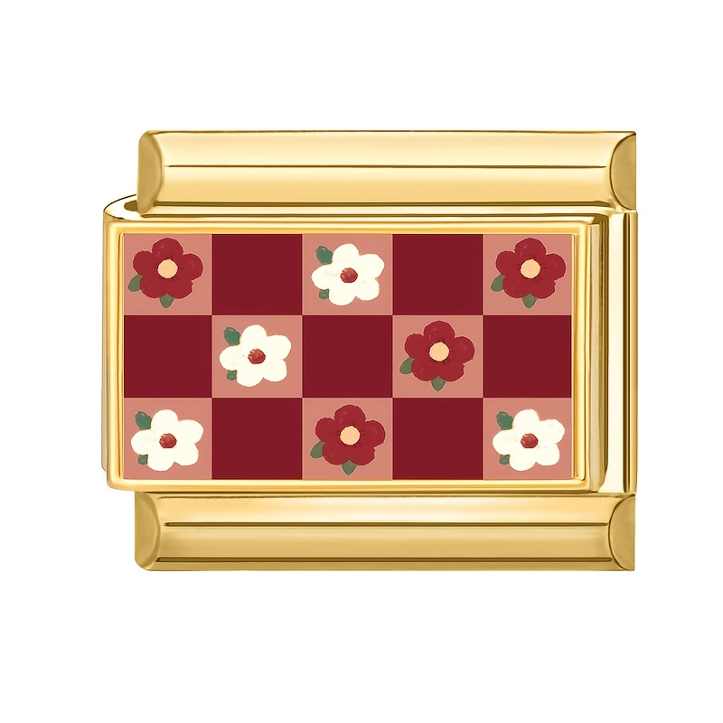 Charm doré à motifs fleurs