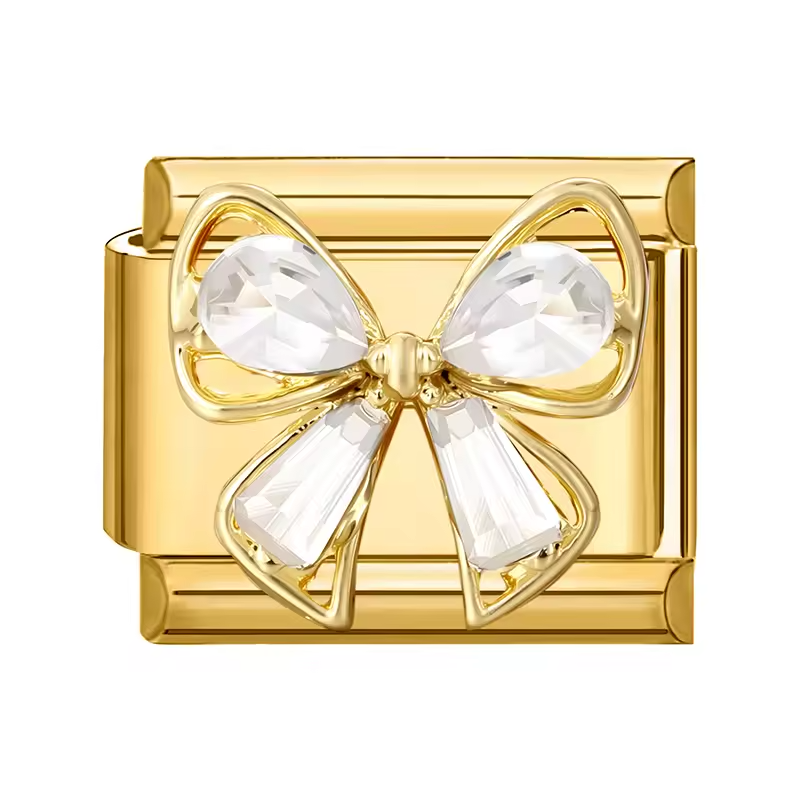 Charm acier doré Nœud 