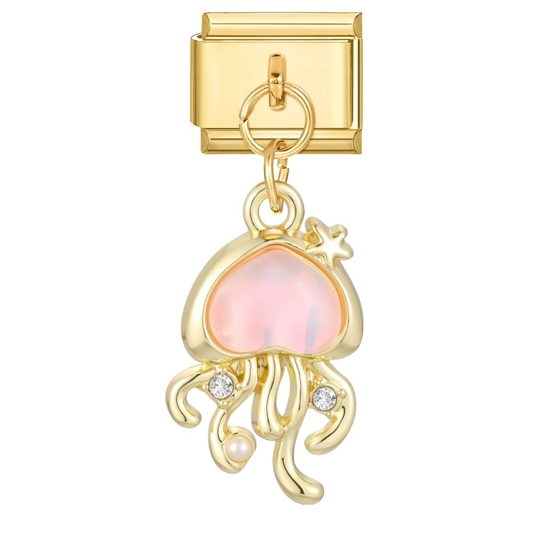 Charm Méduse Rose Doré