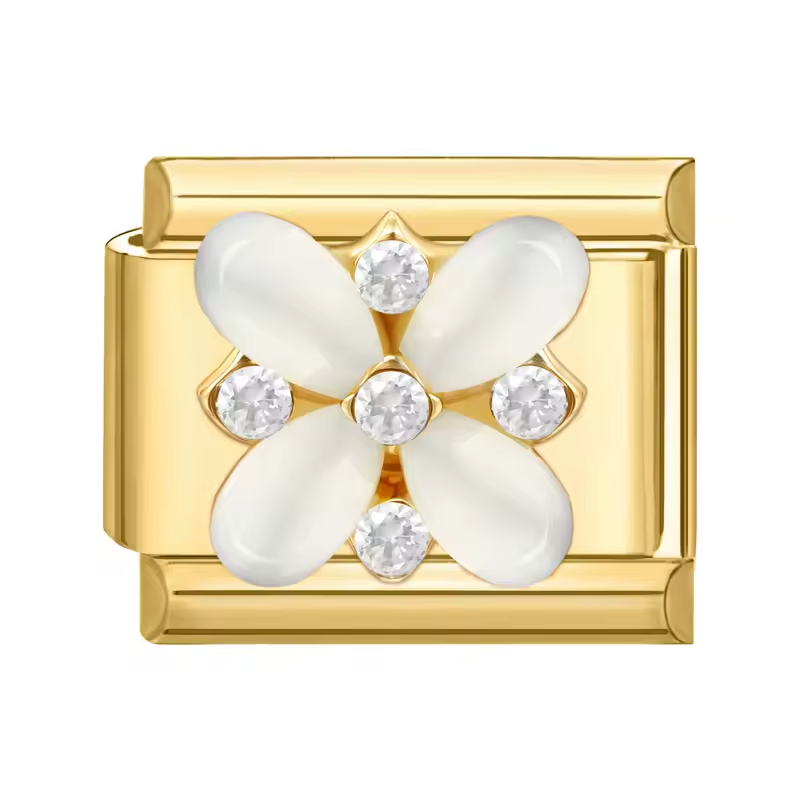 Charm Pétales Nacré doré 