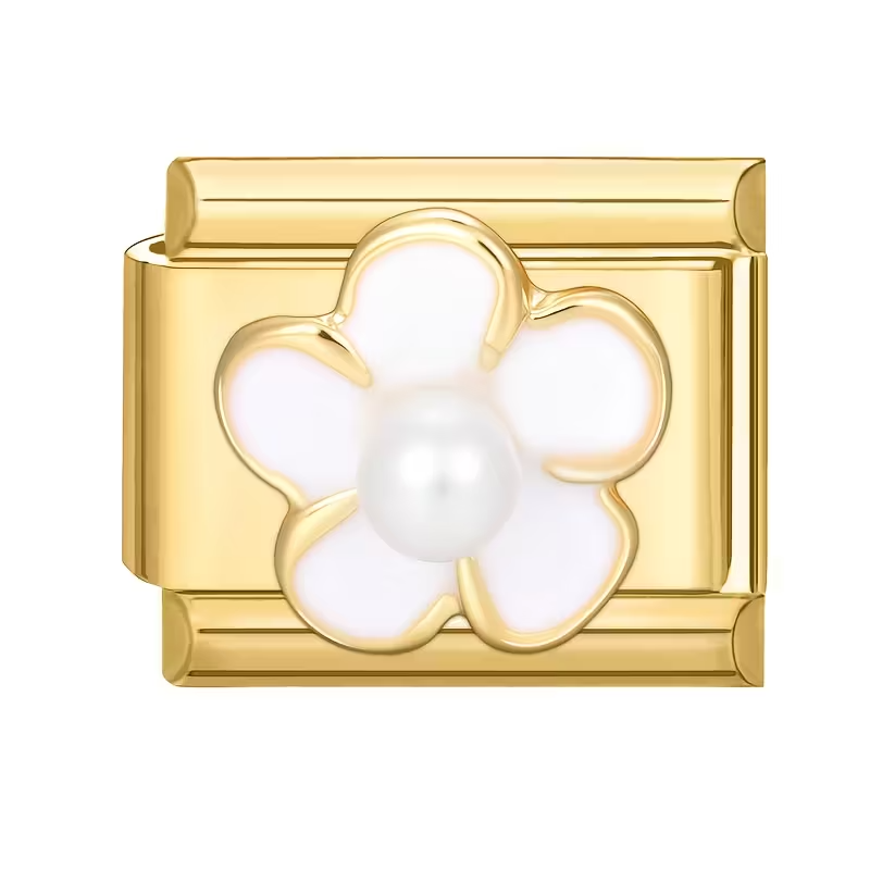 Charm Fleur Nacre et Perle