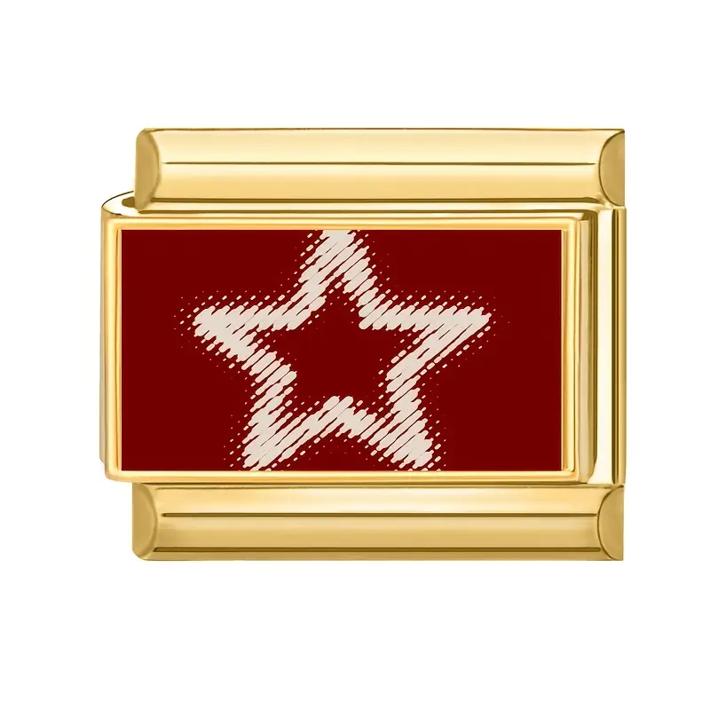 Charm Étoile sur fond Rouge doré