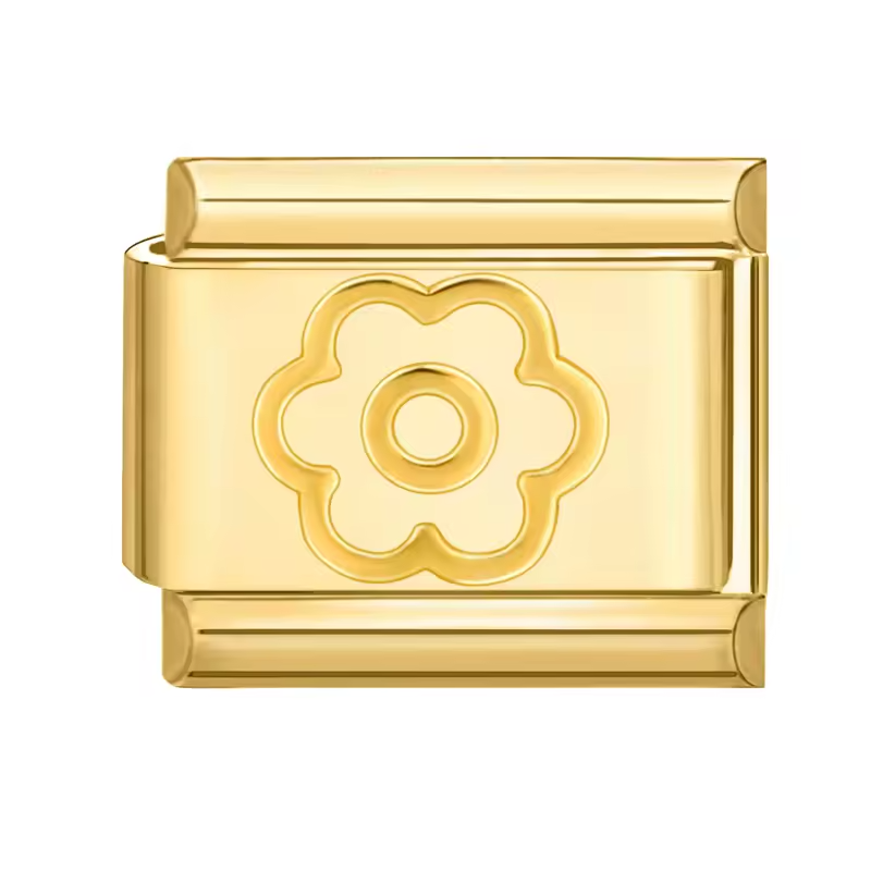 Charm doré fleur