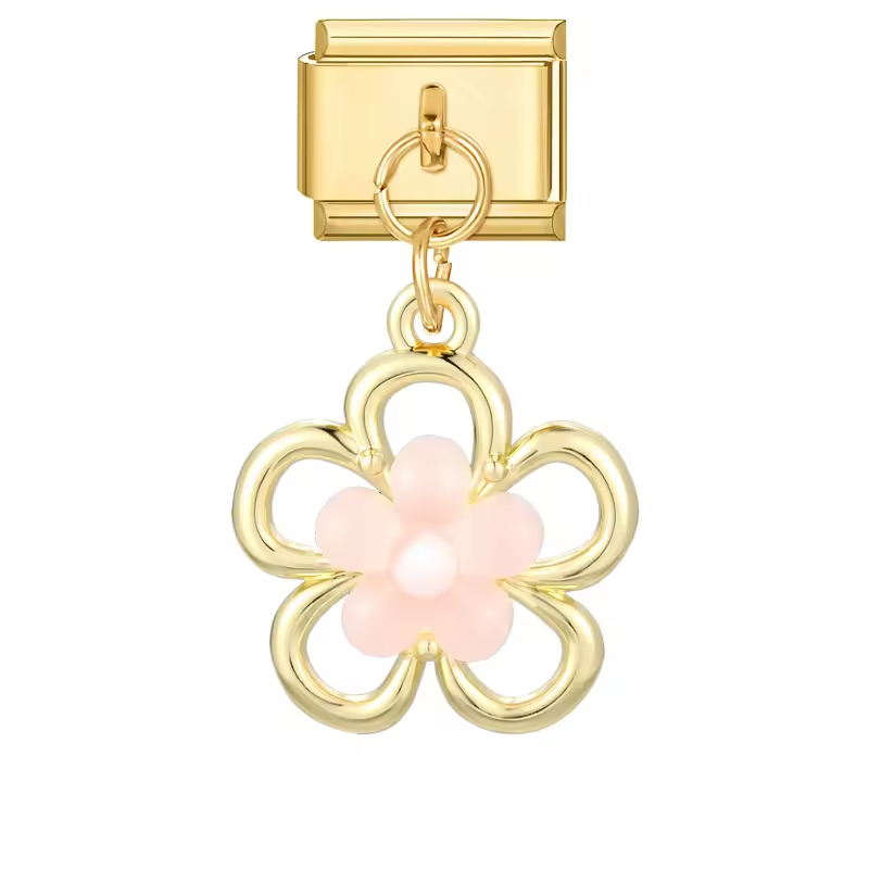 Charm pendentif fleur doré