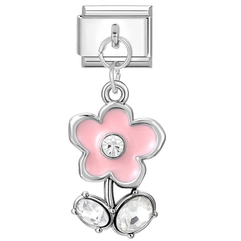 Charm pendentif Fleur Rose