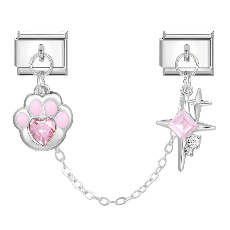 Charm double Chaîne Patte et Étoile