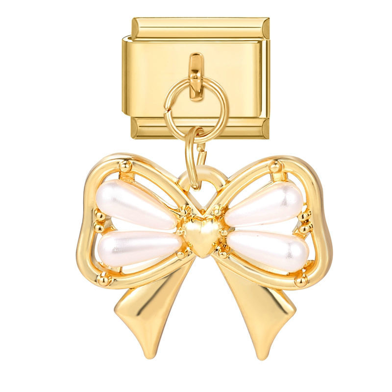 Charm pendentif nœud dorée
