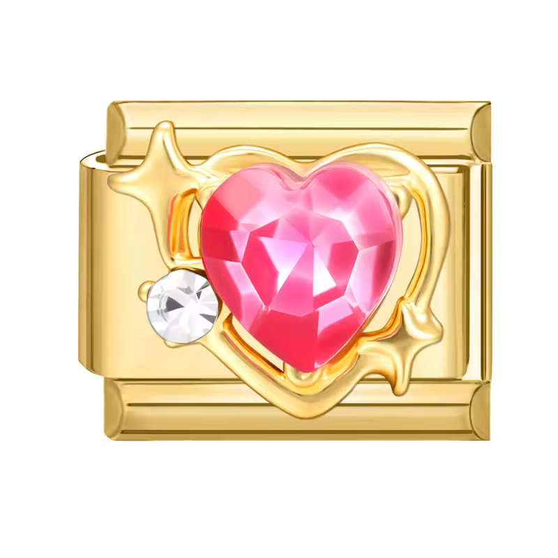 Charm cœur rose doré