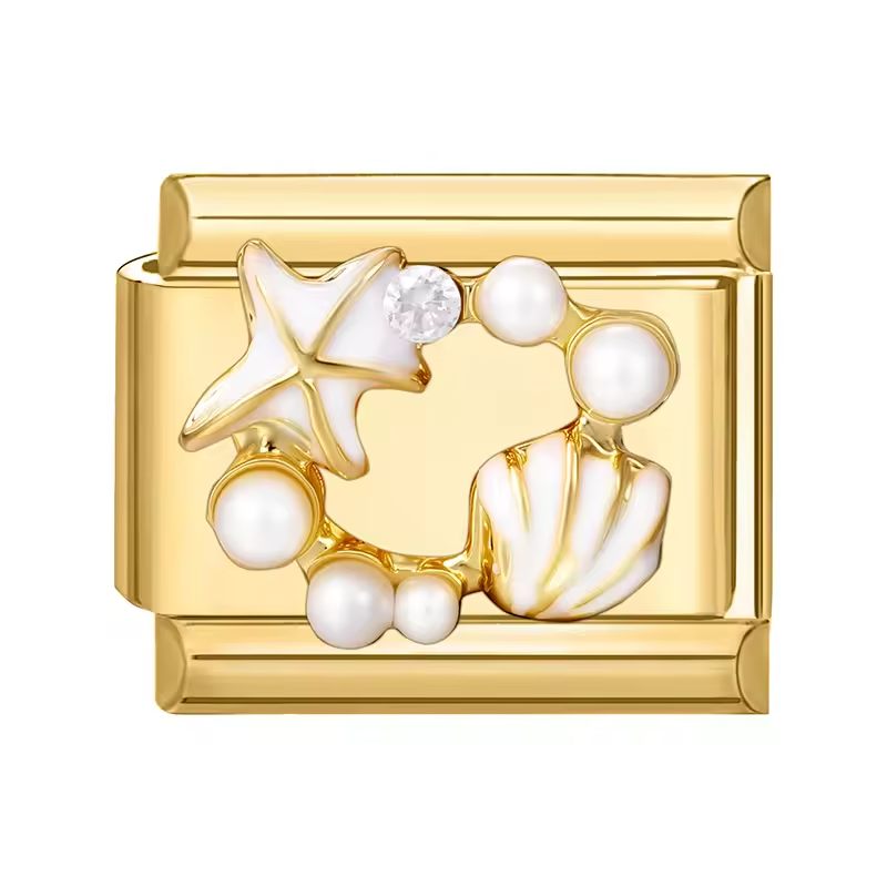 Charm Doré Coquillage & Étoile de Mer