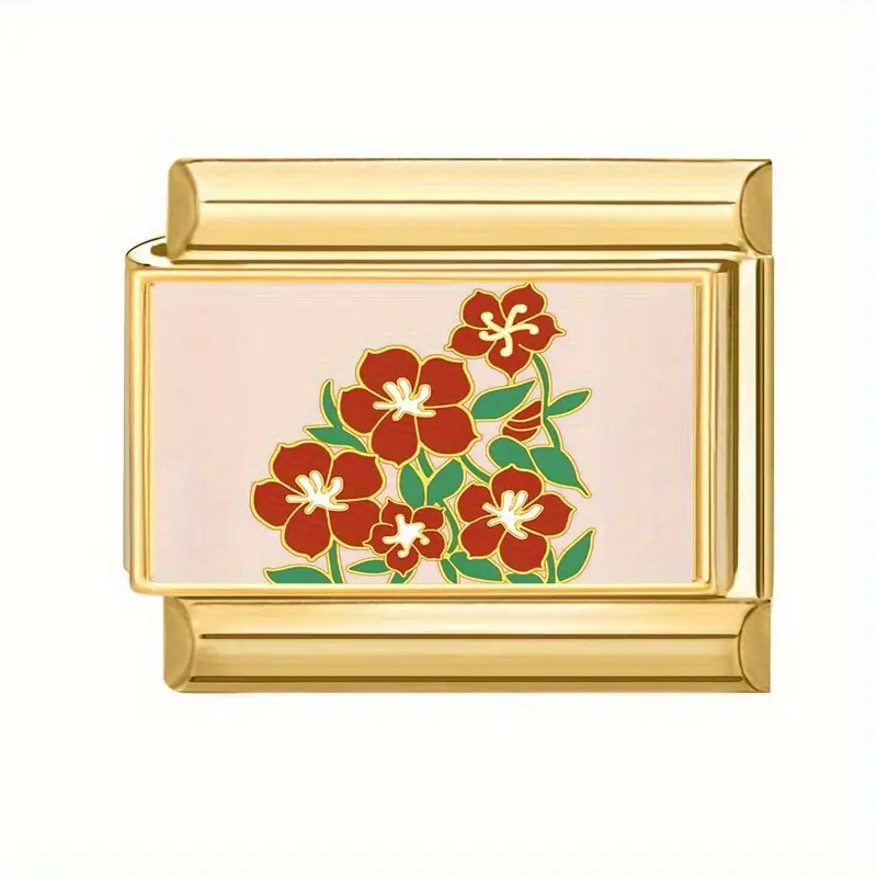 Charm Floral Rouge Doré