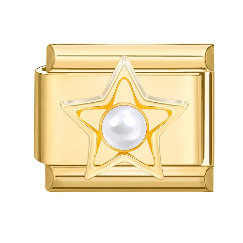 Charm étoile dorée perle
