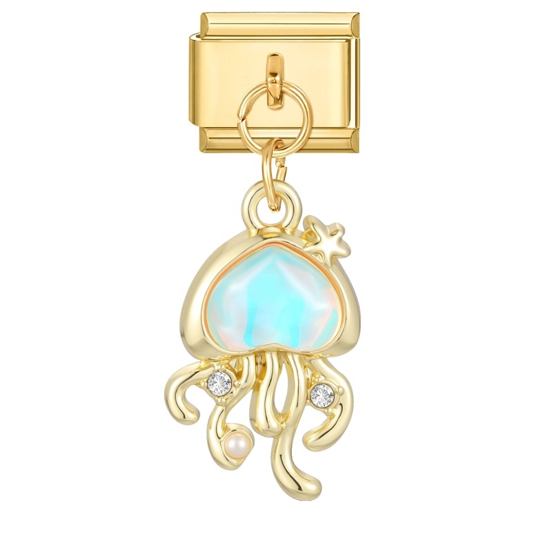 Charm Méduse Bleu Doré