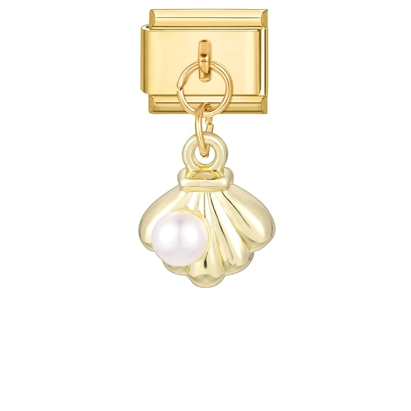 Charm Coquillage Doré et Perle
