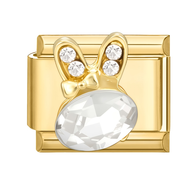 Charm lapin doré en cristal