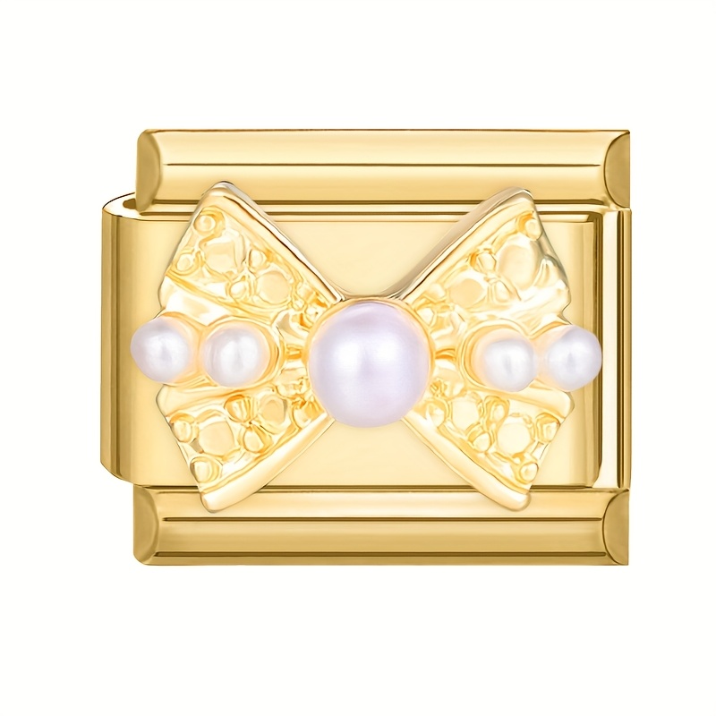 Charm Nœud et Perles en Or