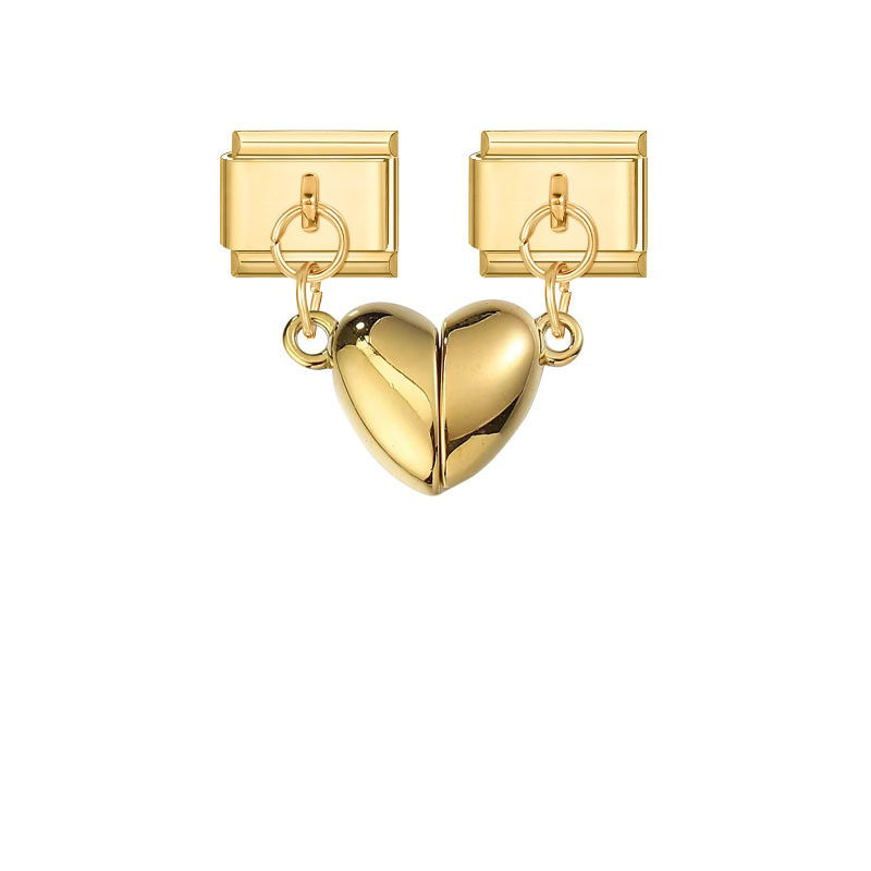 Charms cœur aimanté doré