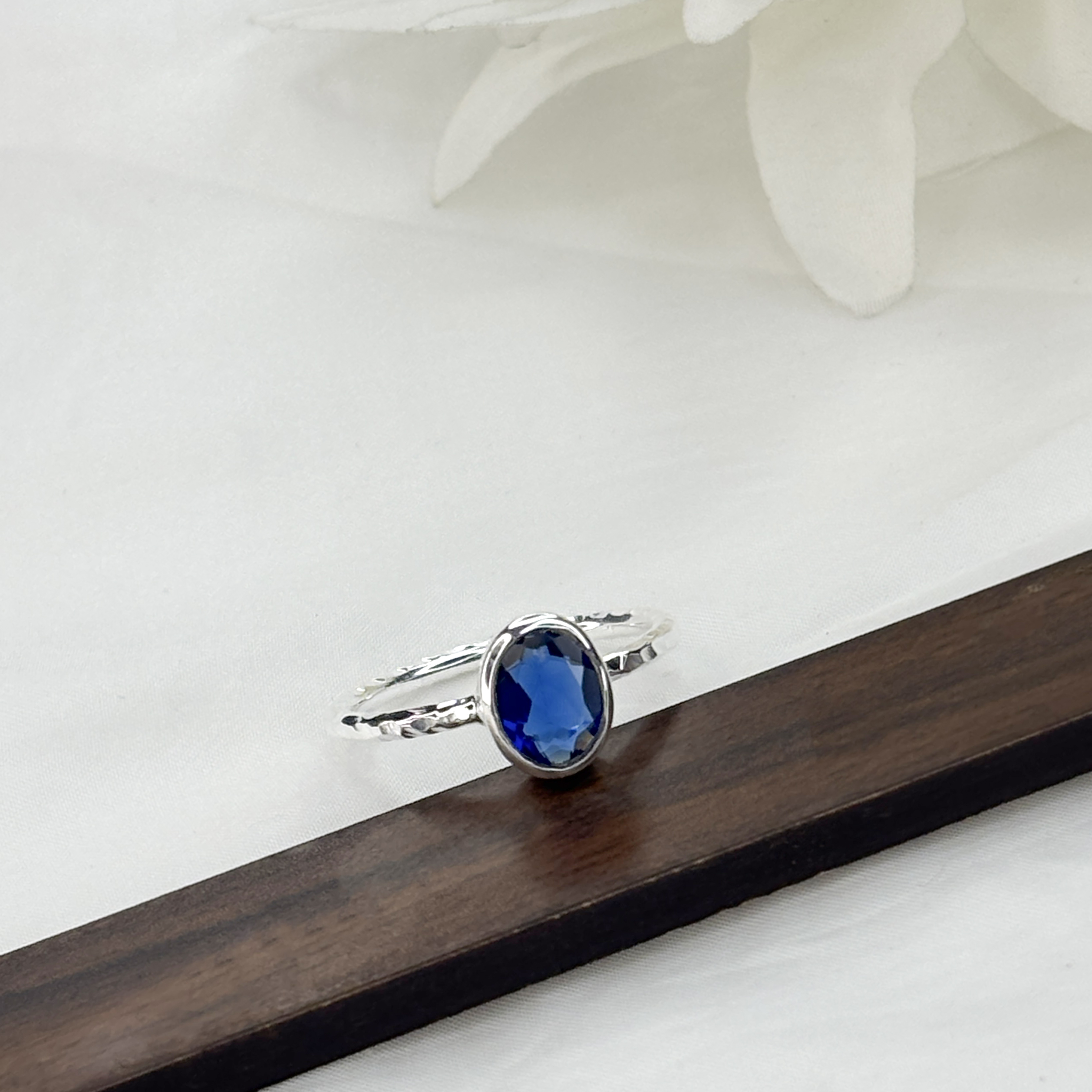 Engagement Blue Sapphire Handmade Gemstone 925 Sterling Silver WOmen Ring