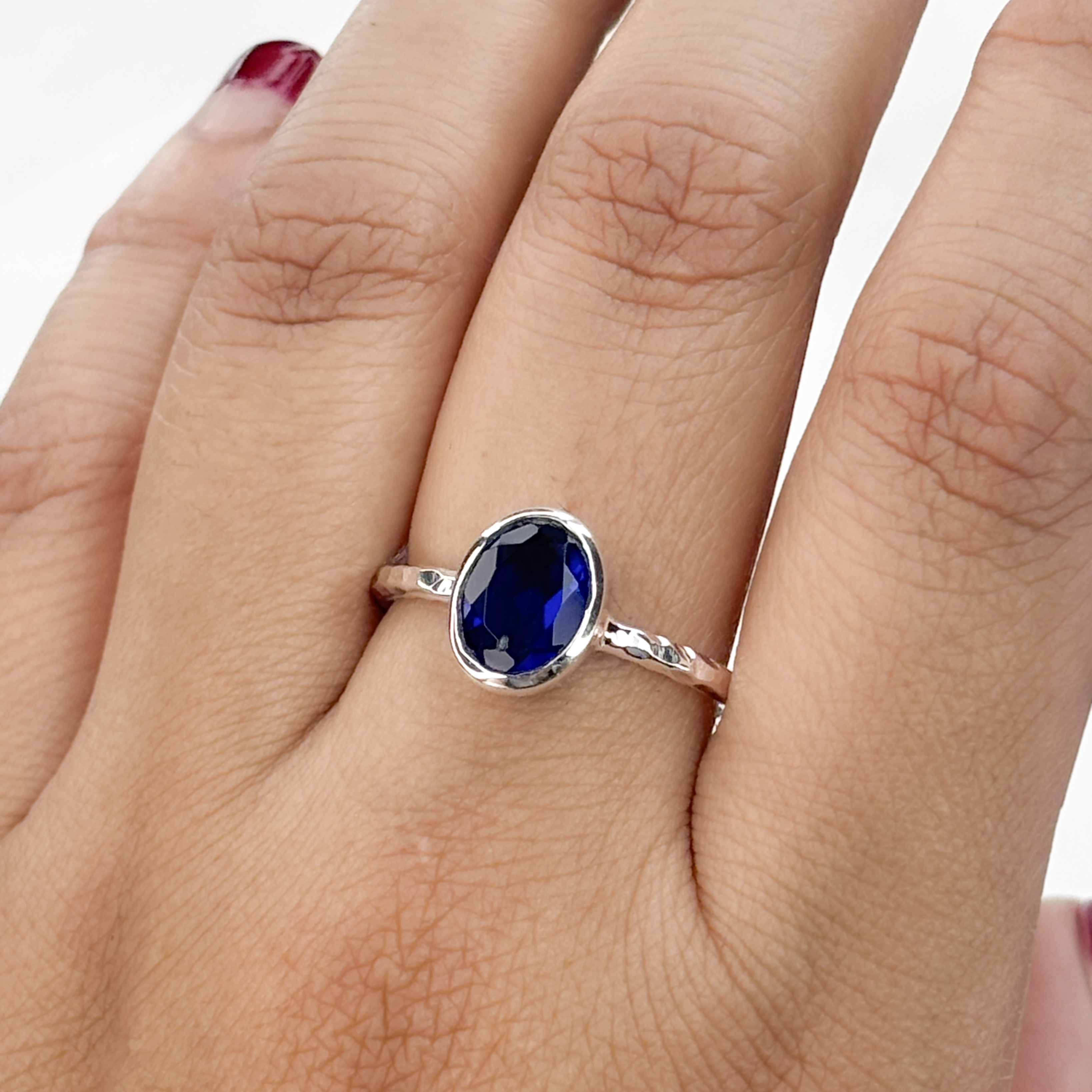 Engagement Blue Sapphire Handmade Gemstone 925 Sterling Silver WOmen Ring