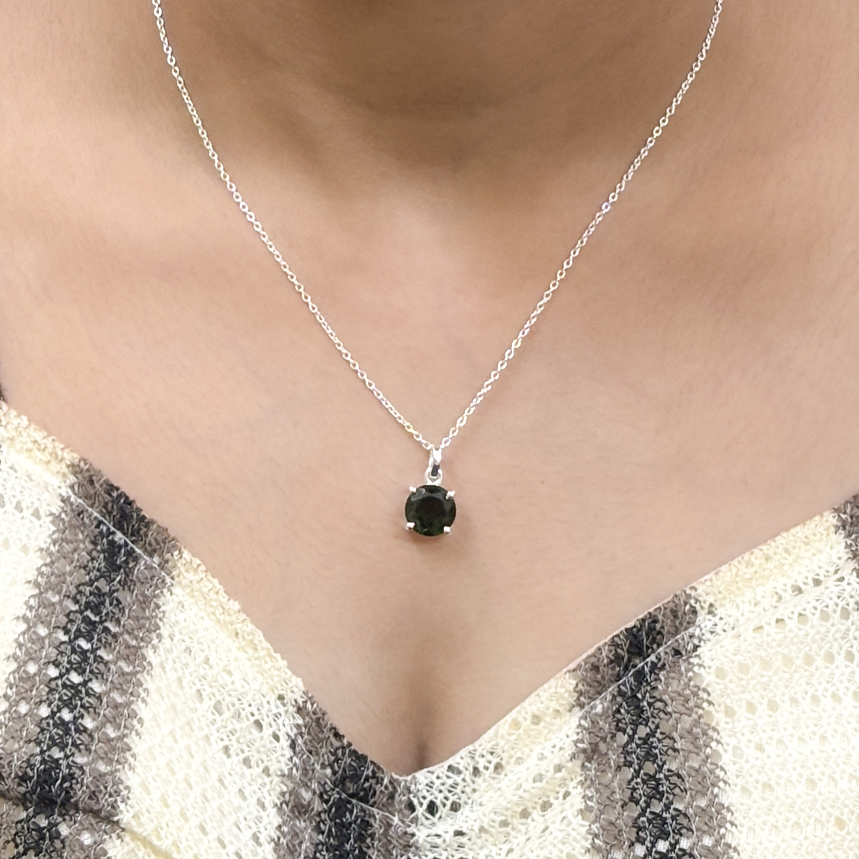 Green Tourmaline Pendant Necklace