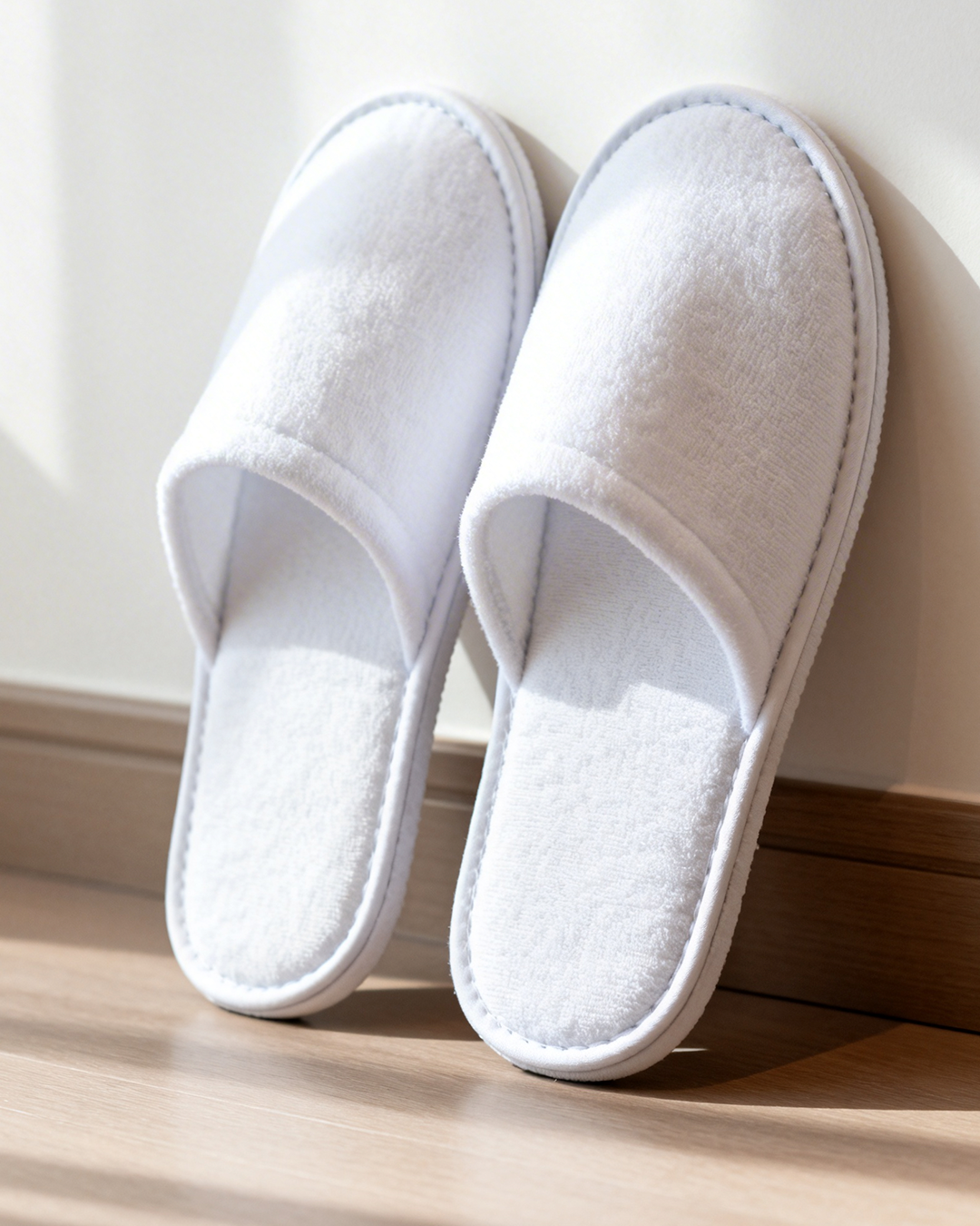 Hotel Disposable Slipper | White Coral Fleece for Guests