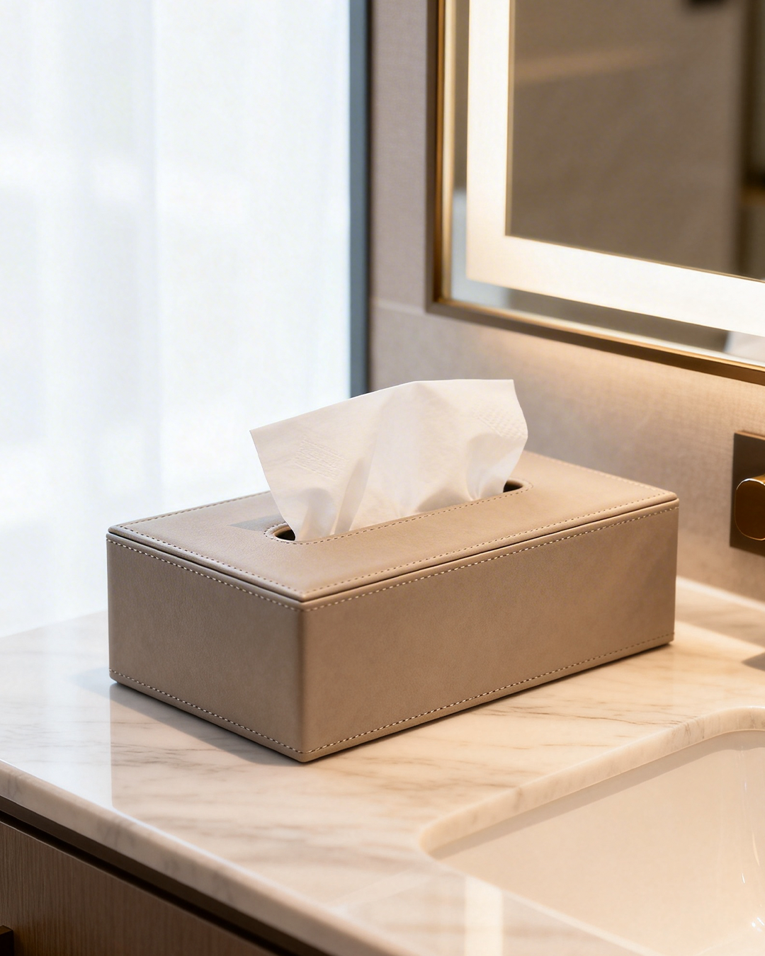 Leather Tissue Box Cover