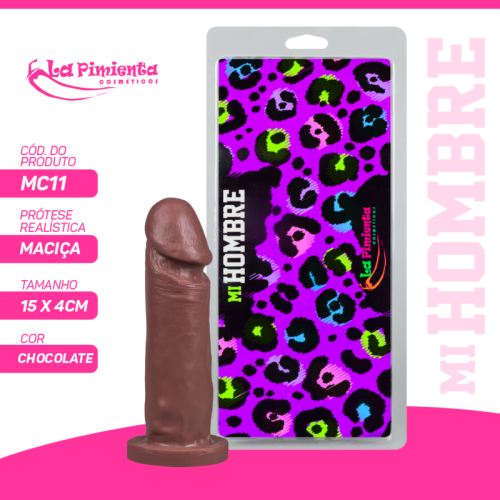 PRÓTESE REALÍSTICA MACIÇA 15 X 4CM – CHOCOLATE