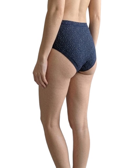 Fancy Dhaage Women’s Printed Bikini Panty | Super Soft Modal Fabric, Lightweight & Breathable | Daily Wear Comfort | Navy Dots