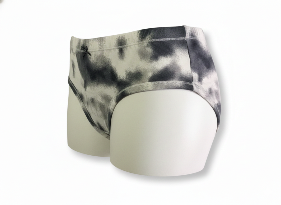 Fancy Dhaage Women’s Modal Bikini Panty | Super Soft Modal Fabric, Breathable & Stretchable | Mid Waist Comfortable Fit | Charcoal Tie-Dye