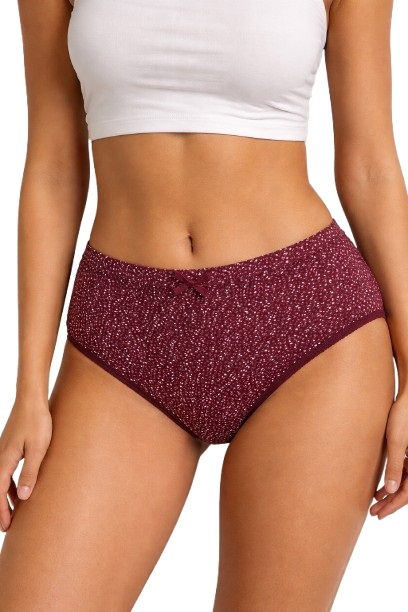 Fancy Dhaage Women’s Printed Bikini Panty | Super Soft Modal Fabric, Lightweight & Breathable | Daily Wear Comfort | Maroon Dots