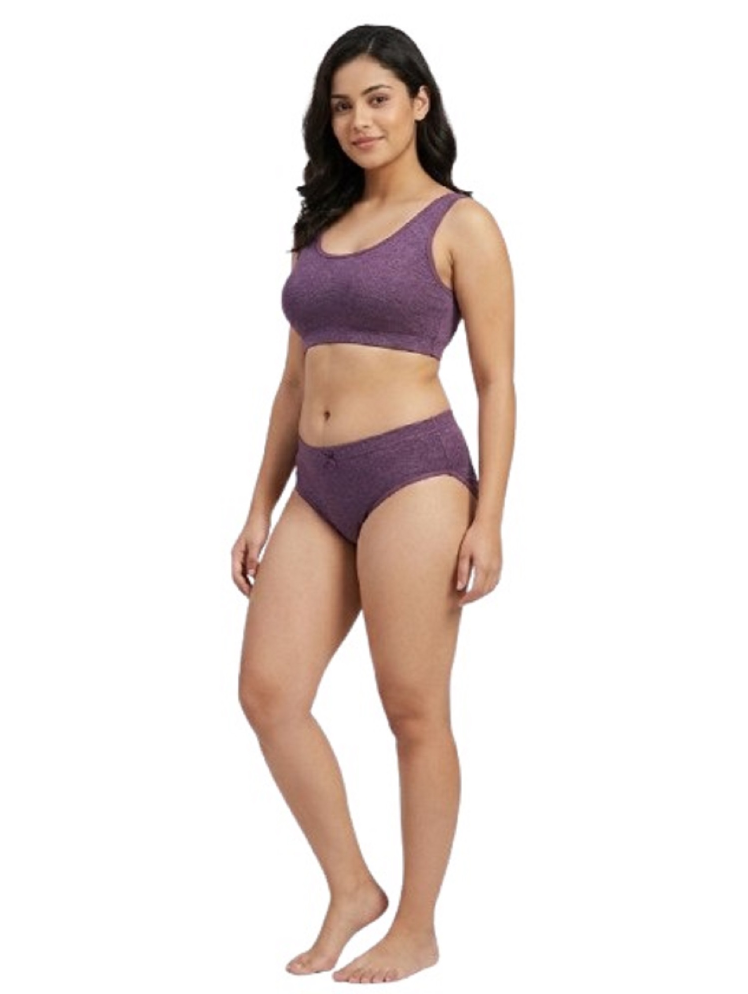 Fancy Dhaage Women’s Modal Bikini Panty | Super Soft Modal Fabric, Breathable & Stretchable | Mid Waist Comfortable Fit | Heather Plum