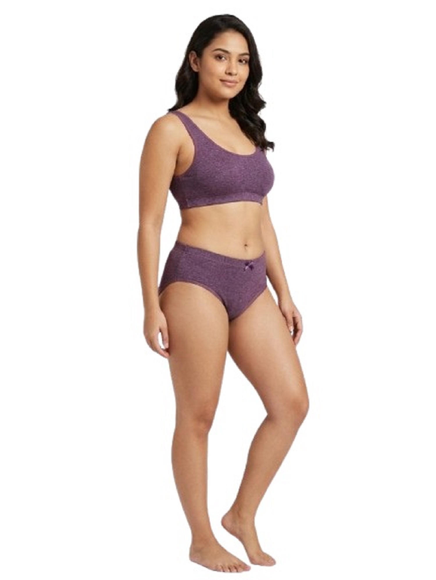 Fancy Dhaage Women’s Modal Bikini Panty | Super Soft Modal Fabric, Breathable & Stretchable | Mid Waist Comfortable Fit | Heather Plum