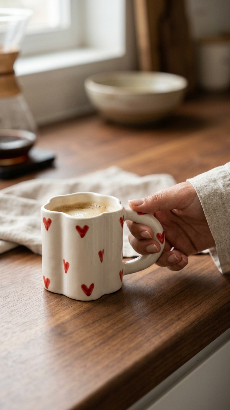 Heart Pattern Ceramic Mug