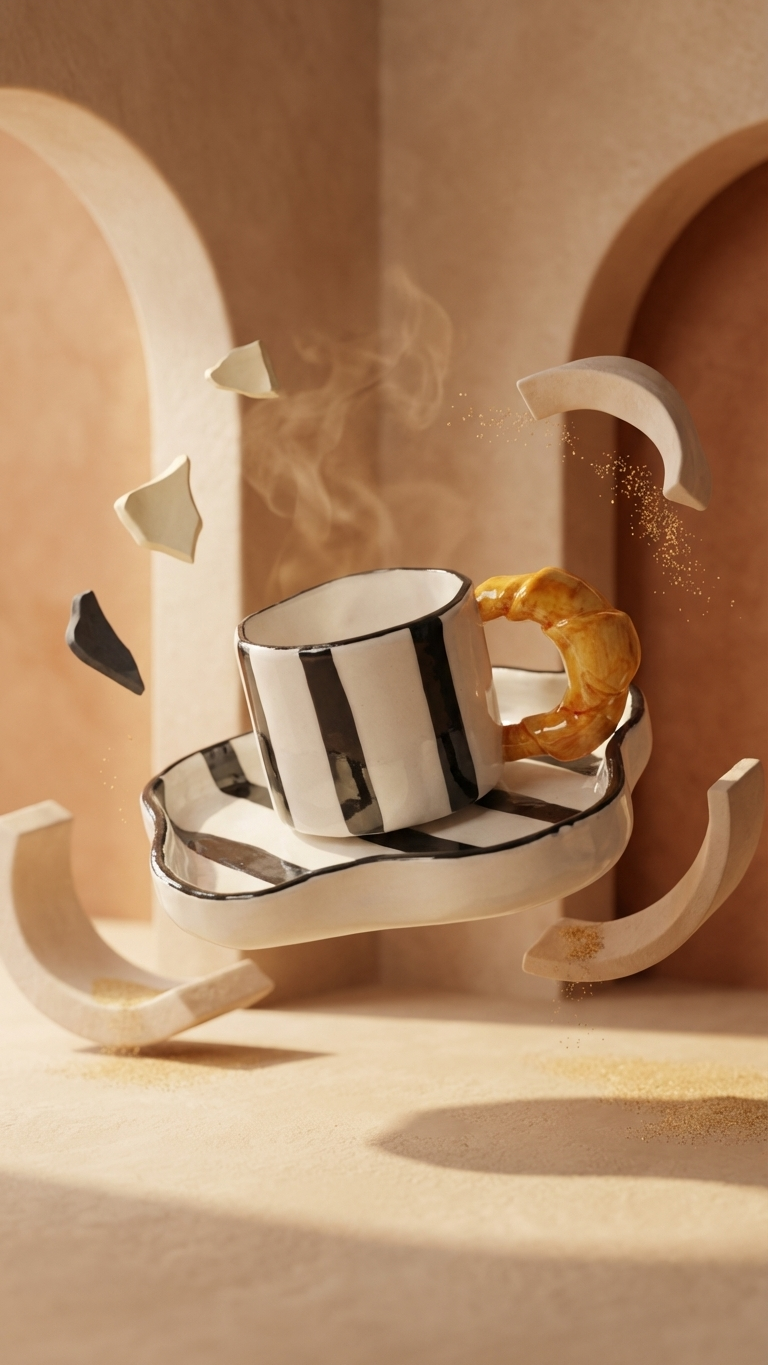 Striped  Coffee Set