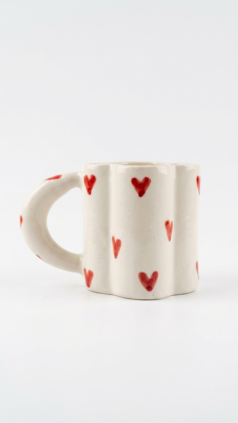 Heart Pattern Ceramic Mug