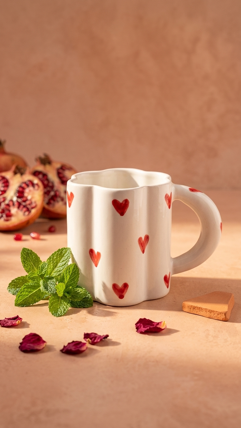 Heart Pattern Ceramic Mug