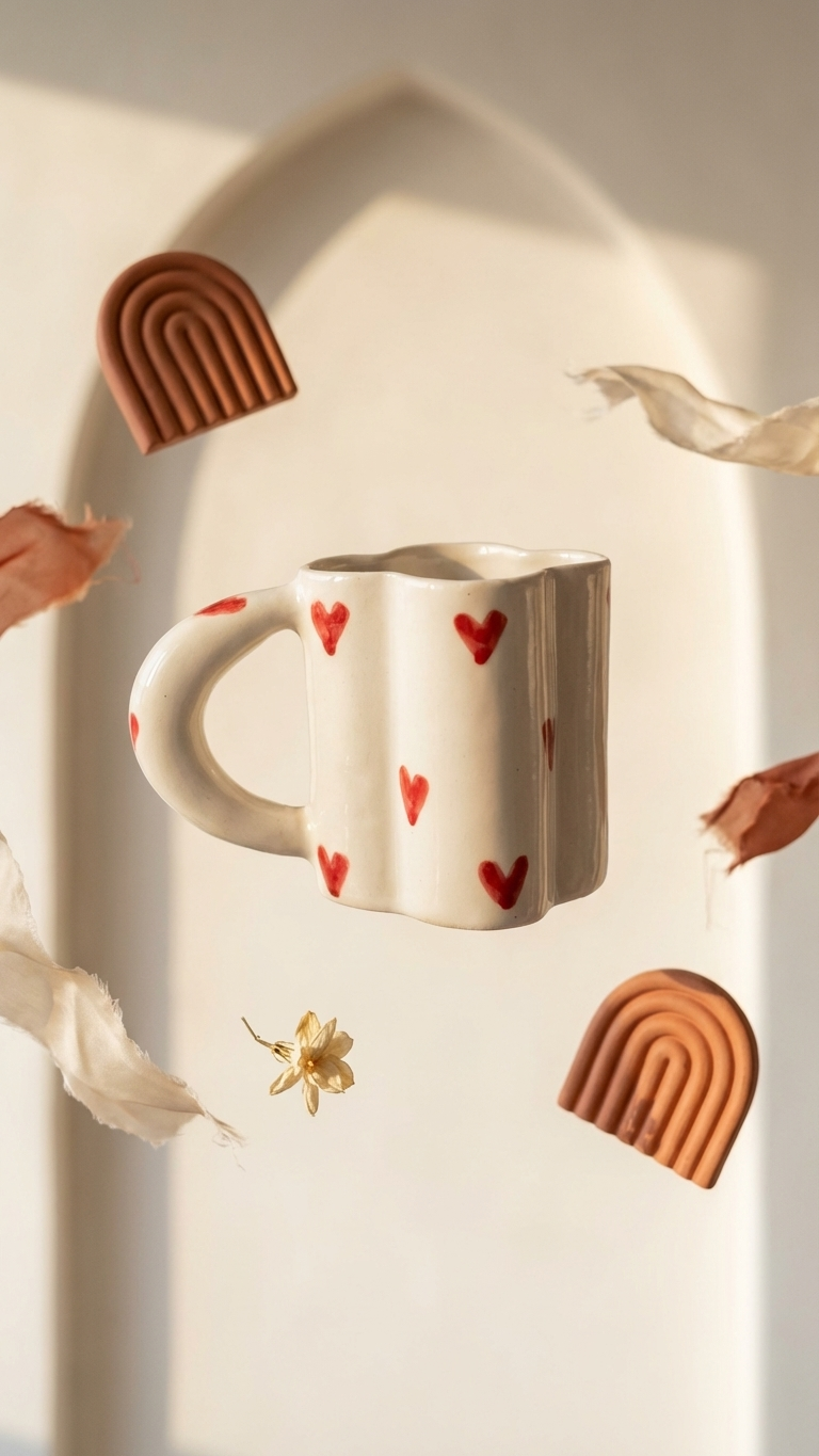Heart Pattern Ceramic Mug