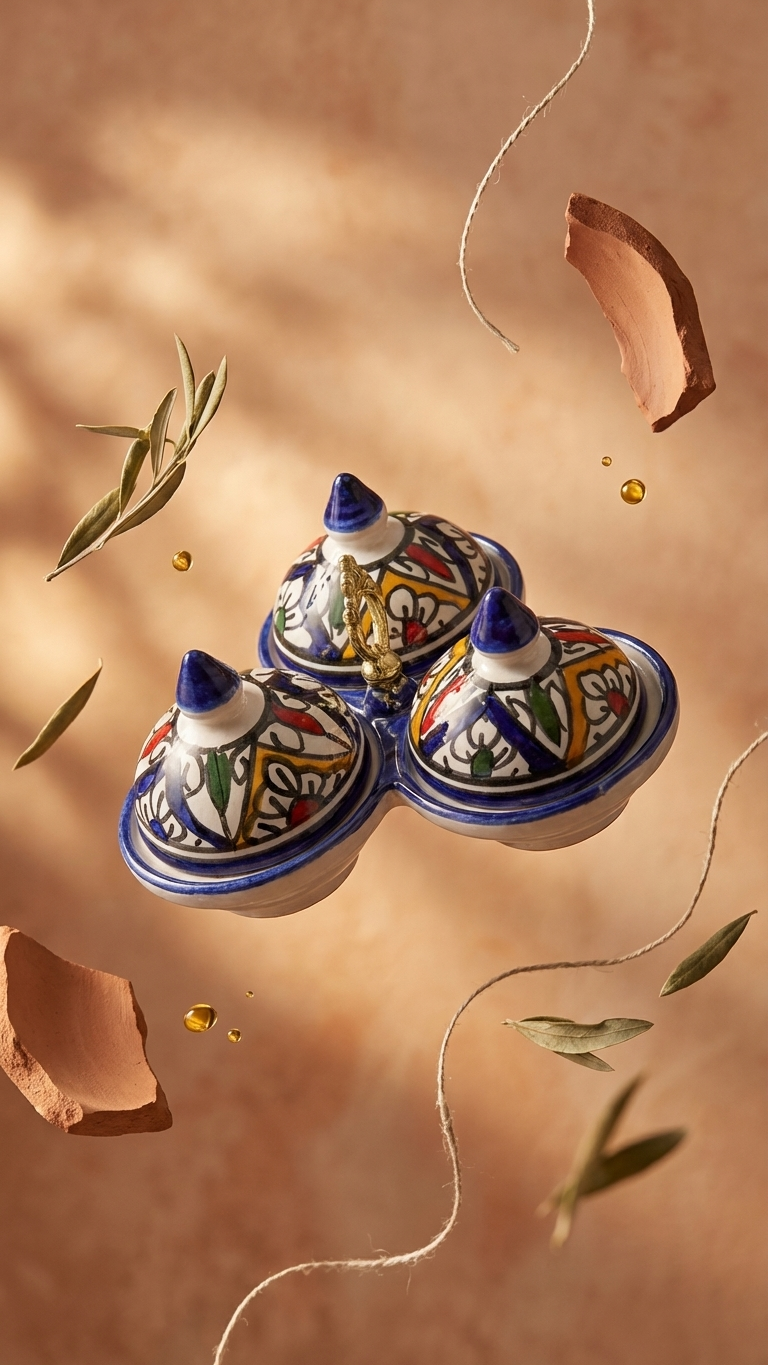 Hand-Painted Ceramic Spice Set