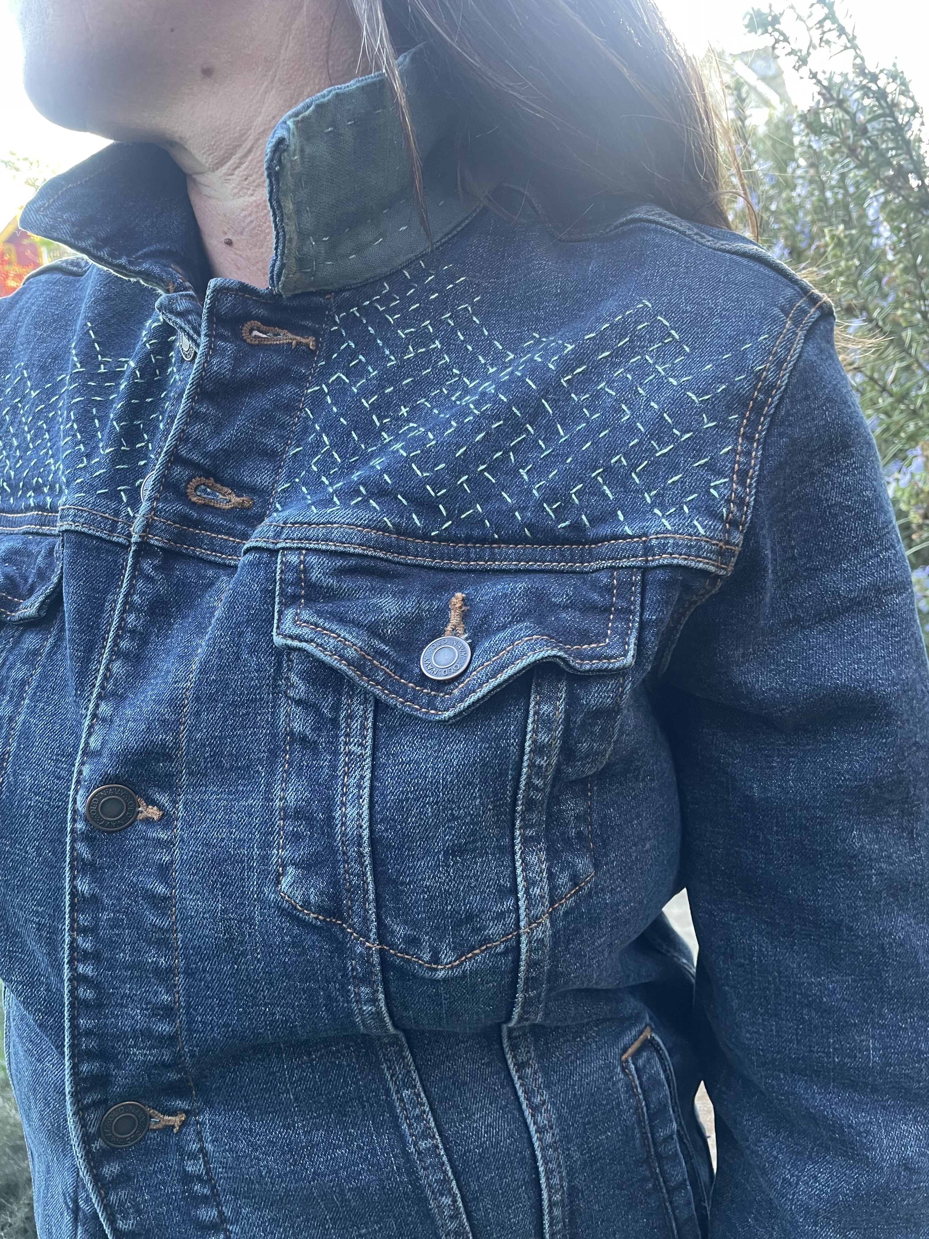 Upcycled Handwoven Sunlit Denim Jacket