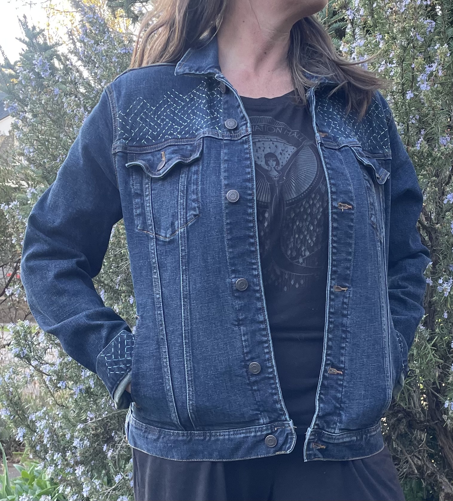 Upcycled Handwoven Sunlit Denim Jacket