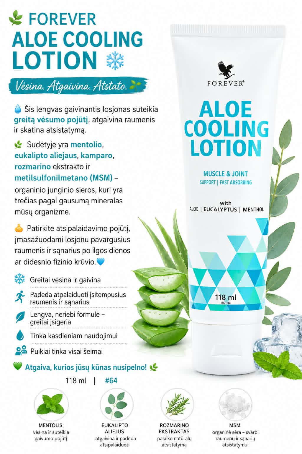 Aloe vėsinantis losjonas
