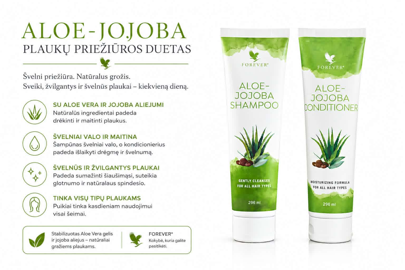 Aloe-Jojoba šampūnas ir kondicionierius