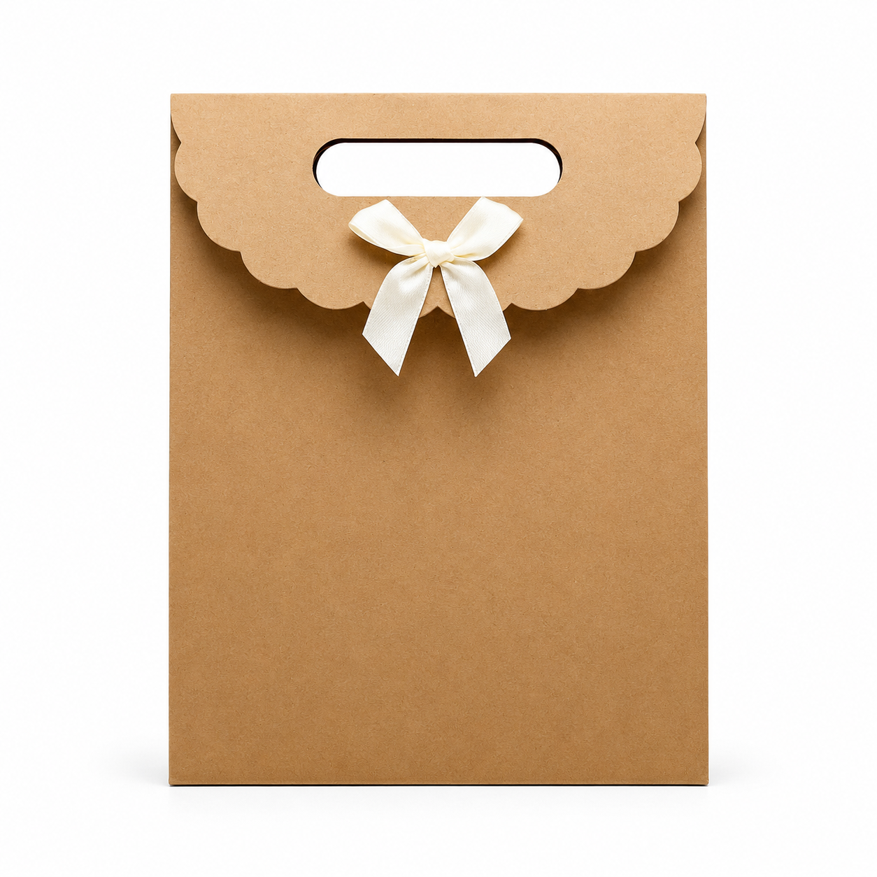 Bolsa de regalo kraft con lazo 12 pzs 14 x 21 cm