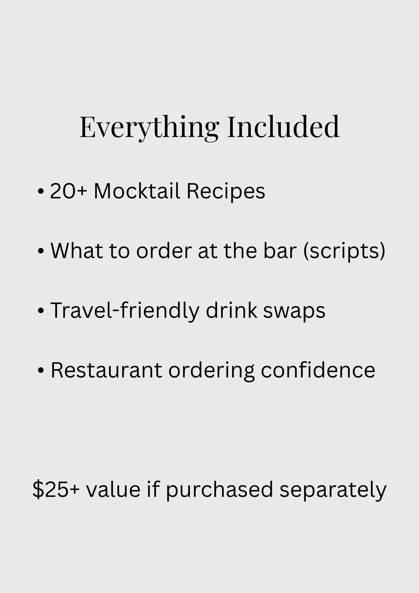 Mocktail Recipe Bundle + Bar Ordering Guide | Alcohol-Free Drinks, What to Order at the Bar, Travel Mocktails PDF