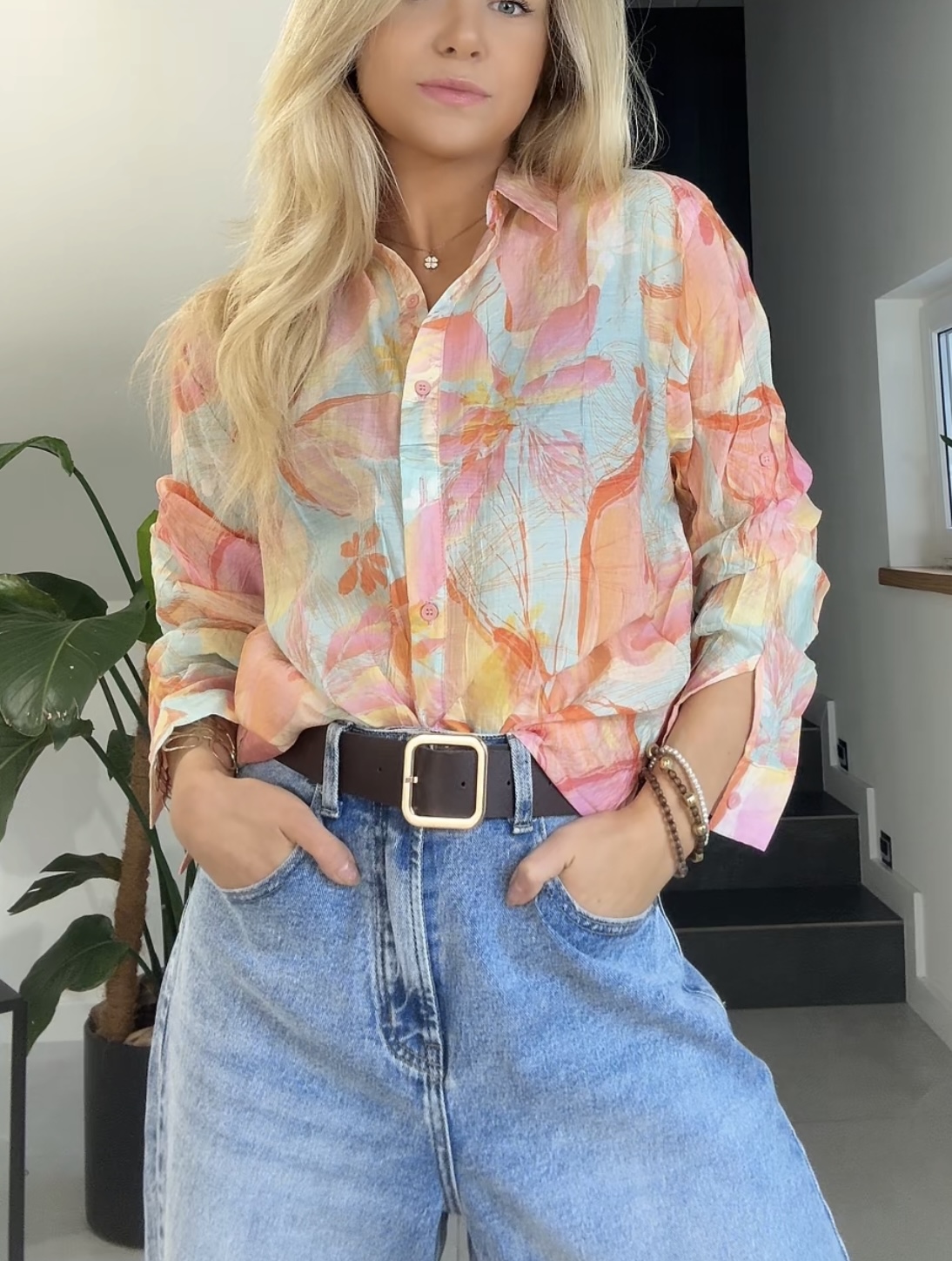 Subtelna koszula kwiecista 