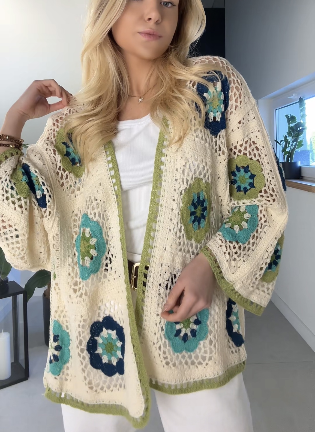 Kardigan bawełniany boho