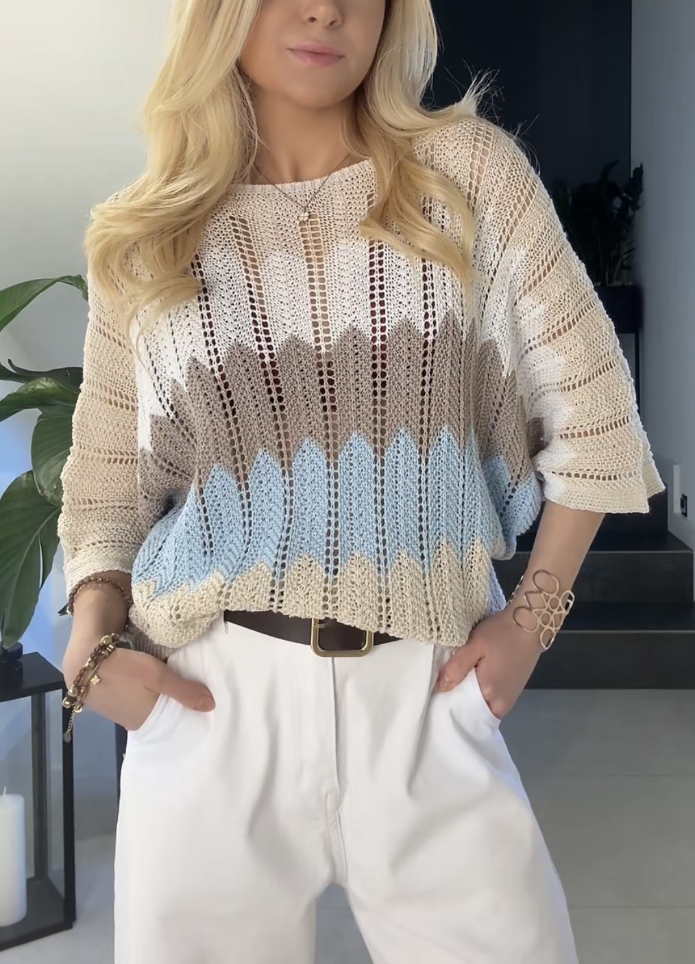 Sweter pastelowy nietoperz 