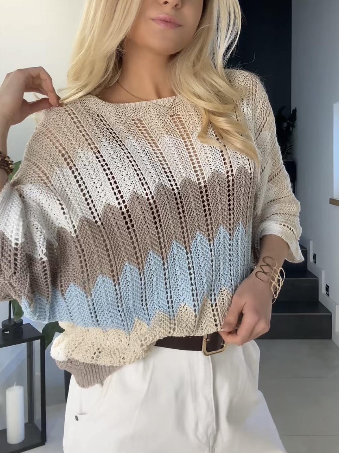 Sweter pastelowy nietoperz 